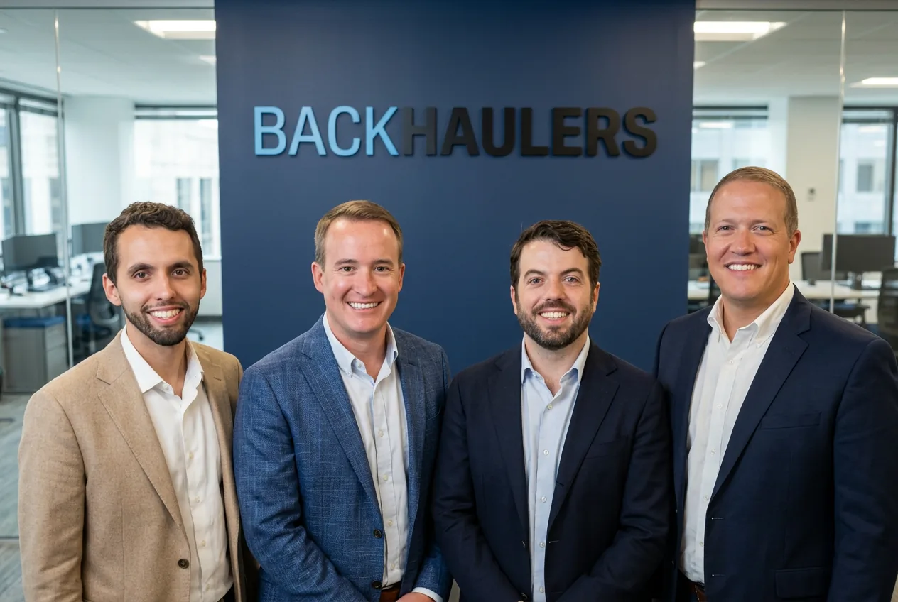 The four Backhaulers founders at the company's Baltimore headquarters